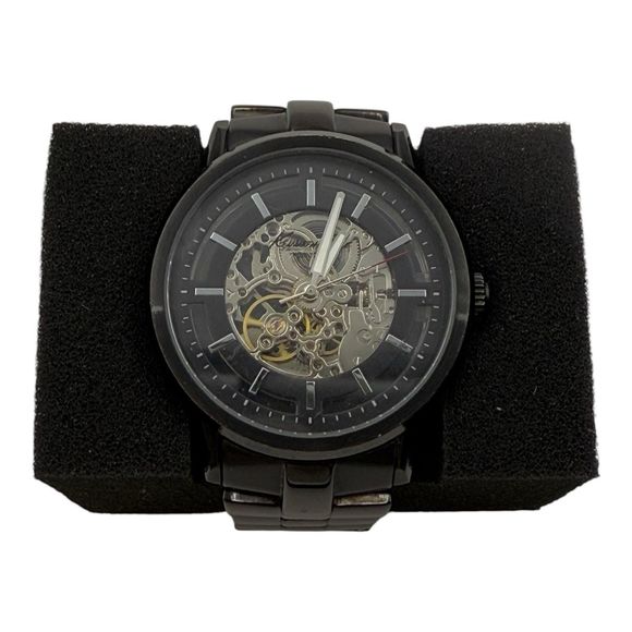 Kenneth Cole New York Skeleton Automatic Wind stainless Black - Picture 1 of 8